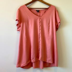 Torrid Pink Faux Button Top